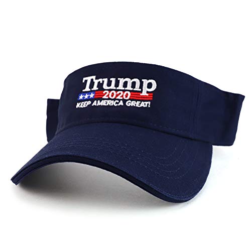 Trendy Apparel Shop Trump 2020 Keep America Great Embroidered Summer Shade Visor