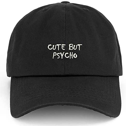 Trendy Apparel Shop XXL Cute But Psycho Small Embroidered Unstructured Cotton Cap