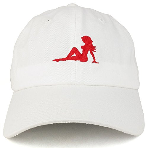 Trendy Apparel Shop Sexy Girl Silhouette Embroidered Unstructured Cotton Dad Hat