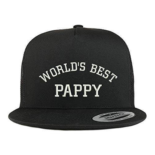 Trendy Apparel Shop World's Best Pappy 5 Panel Flatbill Trucker Mesh Snapback Cap