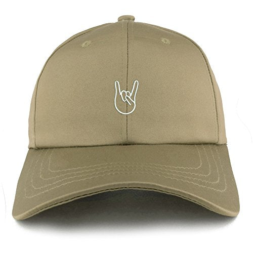 Trendy Apparel Shop Rock on Embroidered Structured Satin Adjustable Cap