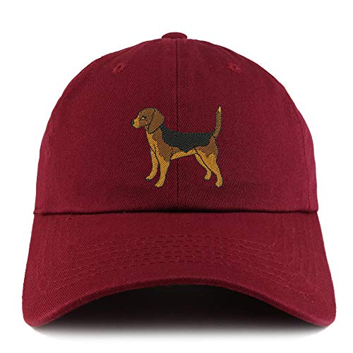 Trendy Apparel Shop Beagle Dog Embroidered Low Profile Soft Cotton Dad Hat Cap