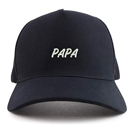 Trendy Apparel Shop Papa Embroidered Oversized 5 Panel XXL Trucker Mesh Cap