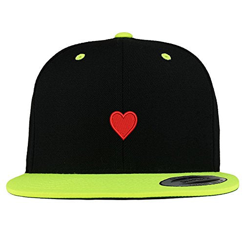 Trendy Apparel Shop Emoticon Heart Embroidered Premium 2-Tone Flat Bill Snapback Cap