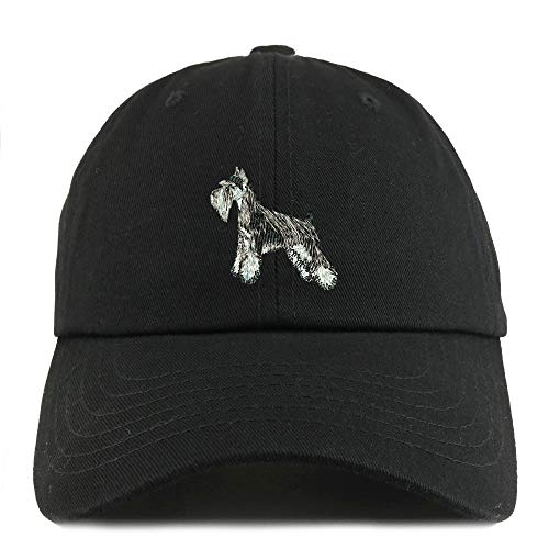 Trendy Apparel Shop Miniature Schnauzer Dog Embroidered Low Profile Soft Cotton Dad Hat Cap