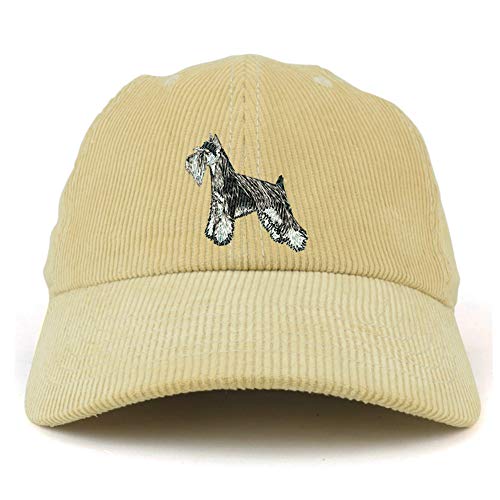 Trendy Apparel Shop Miniature Schnauzer Dog Corduroy Unstructured Baseball Cap