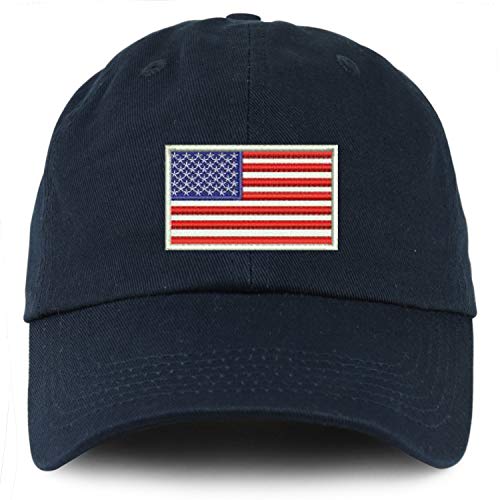 Trendy Apparel Shop Youth White American Flag Unstructured Cotton Baseball Cap