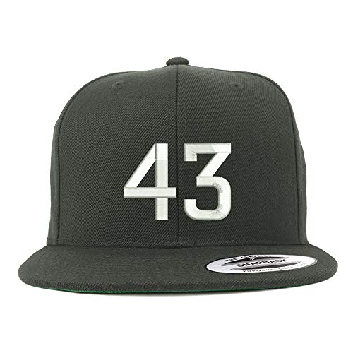 Trendy Apparel Shop Number 43 Embroidered Snapback Flatbill Baseball Cap