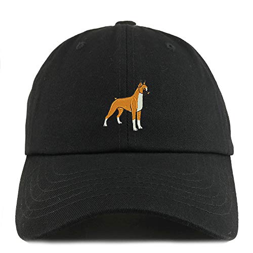 Trendy Apparel Shop Boxer Dog Embroidered Low Profile Soft Cotton Dad Hat Cap