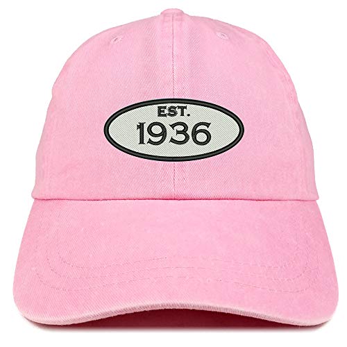 Trendy Apparel Shop 85th Birthday Established 1936 Washed Cotton Adjustable Cap