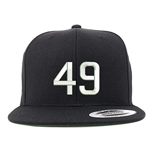 Trendy Apparel Shop Number 49 Embroidered Snapback Flatbill Baseball Cap