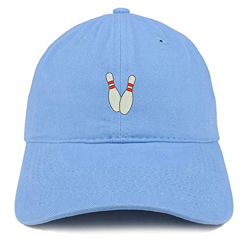 Trendy Apparel Shop Small Bowling Pins Embroidered Unstructured Cotton Dad Hat