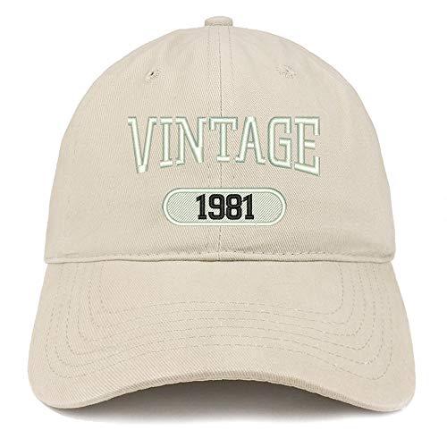 Trendy Apparel Shop 40th Birthday Vintage 1981 Soft Crown Brushed Cotton Cap