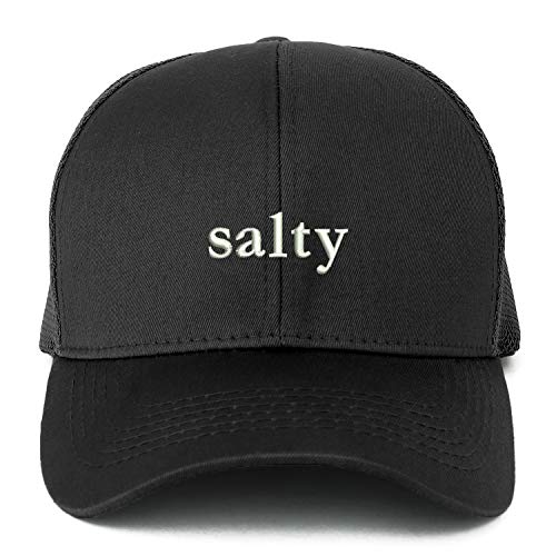 Trendy Apparel Shop XXL Salty Embroidered Structured Trucker Mesh Cap