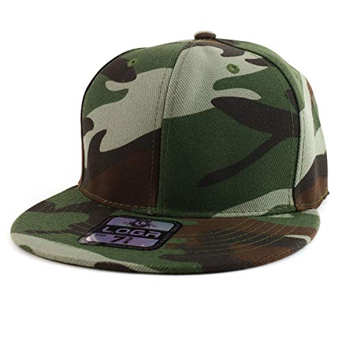 Trendy Apparel Shop Plain High Profile Flat Bill Snapback Baseball Fitted Cap