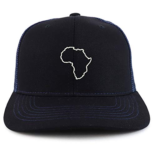 Trendy Apparel Shop Africa Map Outline Two Tone Mesh Back Trucker Baseball Cap