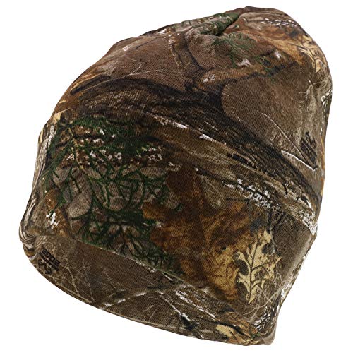 Trendy Apparel Shop Hunting Camo Knit Long Cuff Fold Beanie with Acrylic Lining