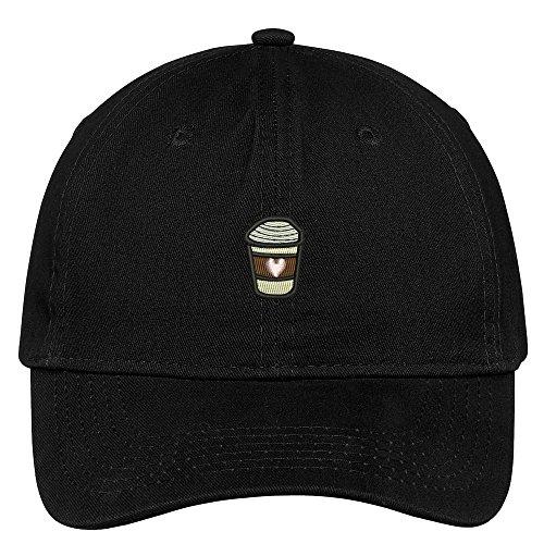 Trendy Apparel Shop Coffee with Heart Embroidered Low Profile Deluxe Cotton Cap Dad Hat