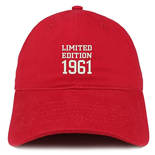 Trendy Apparel Shop Limited Edition 1961 Embroidered Birthday Gift Brushed Cotton Cap