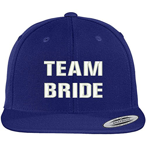 Trendy Apparel Shop Team Bride Embroidered Flat Bill Adjustable Snapback Cap