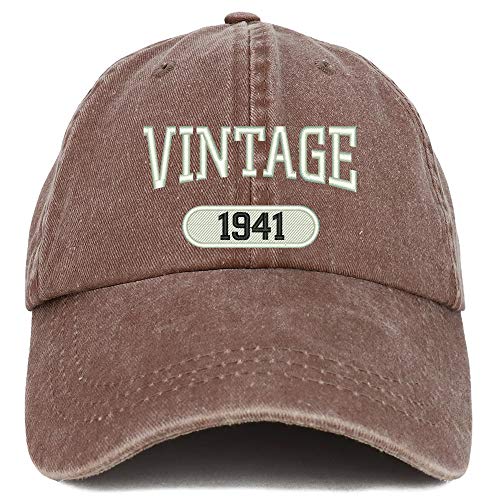 Trendy Apparel Shop 80th Birthday Vintage 1941 Washed Cotton Adjustable Cap