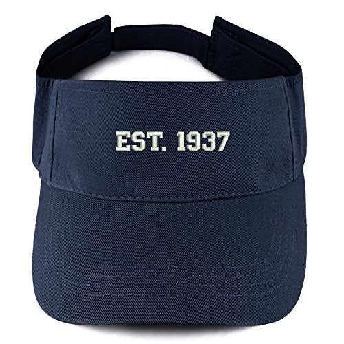 Trendy Apparel Shop EST 1937 Embroidered - 84th Birthday Gift Summer Adjustable Visor