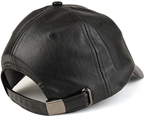 Trendy Apparel Shop Plain PU Leather Unstructured Low Profile Baseball Cap