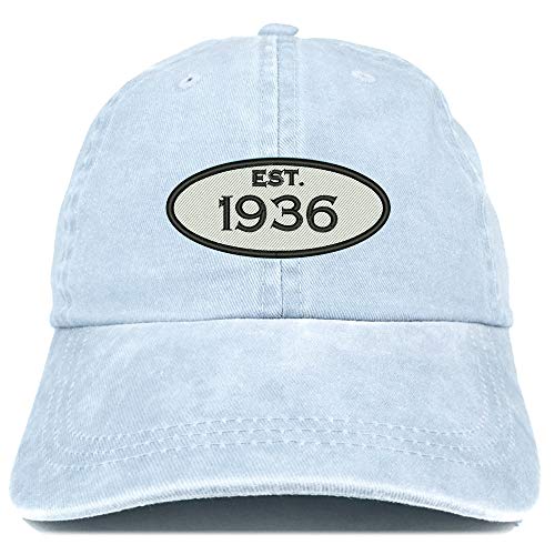 Trendy Apparel Shop 85th Birthday Established 1936 Washed Cotton Adjustable Cap