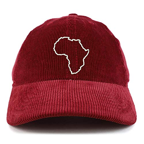 Trendy Apparel Shop Africa Map Outline Cotton Corduroy Unstructured Baseball Cap