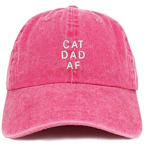 Trendy Apparel Shop Cat Dad AF Embroidered Washed Low Profile Cap