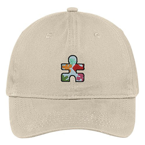 Trendy Apparel Shop Autism Puzzle Embroidered Soft Brushed Cotton Low Profile Cap