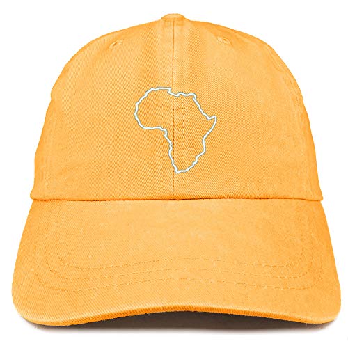 Trendy Apparel Shop Africa Map Outline Embroidered Washed Low Profile Cap