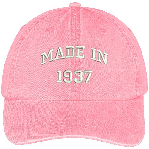 Trendy Apparel Shop Made in 1937-82nd Birthday Embroidered Washed Cotton Baseball Cap