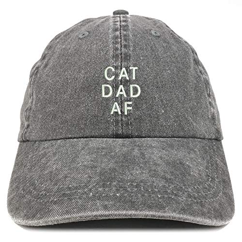 Trendy Apparel Shop Cat Dad AF Embroidered Washed Low Profile Cap