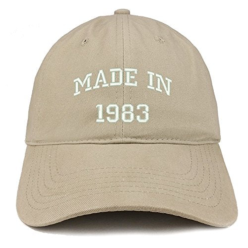 Trendy Apparel Shop Made in 1983 Text Embroidered 38th Birthday Brushed Cotton Cap