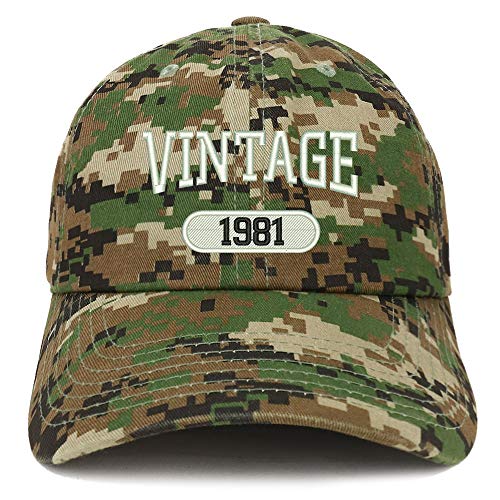 Trendy Apparel Shop 40th Birthday Vintage 1981 Soft Crown Brushed Cotton Cap