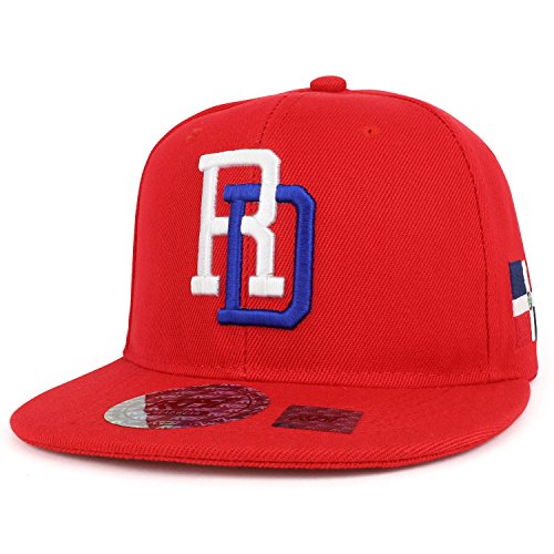 Trendy Apparel Shop Dominican Republic 3D Embroidered Flatbill Snapback Cap Flag