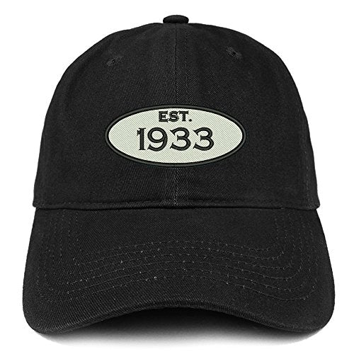 Trendy Apparel Shop Established 1933 Embroidered 88th Birthday Gift Soft Crown Cotton Cap