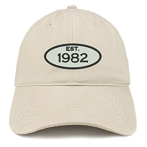 Trendy Apparel Shop Established 1982 Embroidered 39th Birthday Gift Soft Crown Cotton Cap