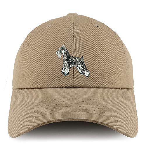 Trendy Apparel Shop Miniature Schnauzer Dog Embroidered Low Profile Soft Cotton Dad Hat Cap