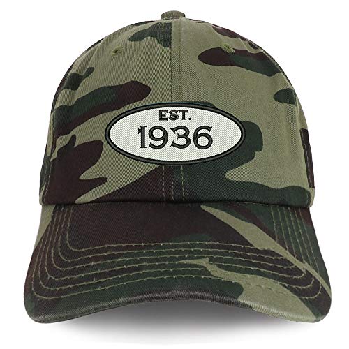 Trendy Apparel Shop 85th Birthday Established 1936 Soft Crown Brushed Cotton Cap