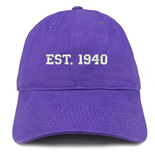 Trendy Apparel Shop EST 1940 Embroidered - 81st Birthday Gift Soft Cotton Baseball Cap