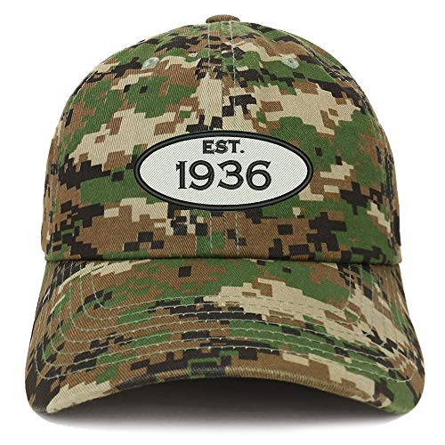 Trendy Apparel Shop 85th Birthday Established 1936 Soft Crown Brushed Cotton Cap