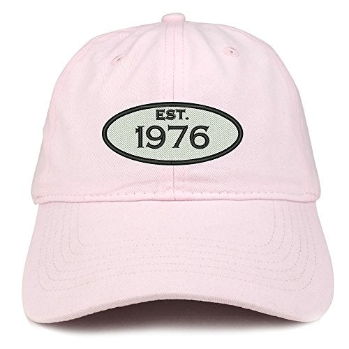 Trendy Apparel Shop Established 1976 Embroidered 45th Birthday Gift Soft Crown Cotton Cap