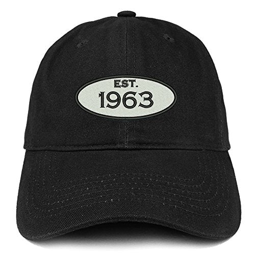 Trendy Apparel Shop Established 1963 Embroidered 58th Birthday Gift Soft Crown Cotton Cap