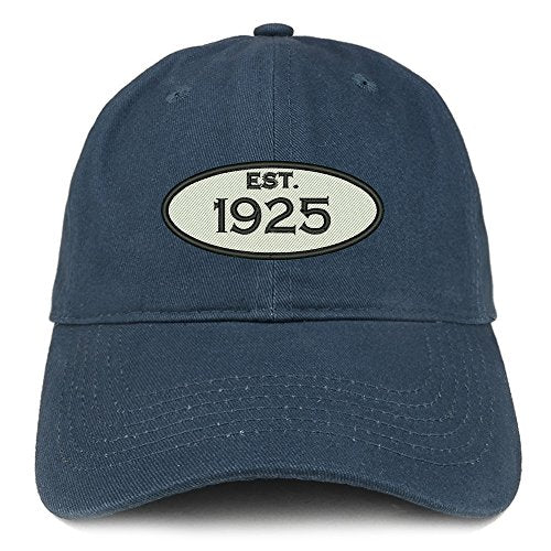 Trendy Apparel Shop Established 1925 Embroidered 96th Birthday Gift Soft Crown Cotton Cap