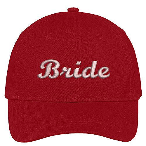 Trendy Apparel Shop Bride Script Wedding Theme Embroidered Soft Crown Cotton Cap