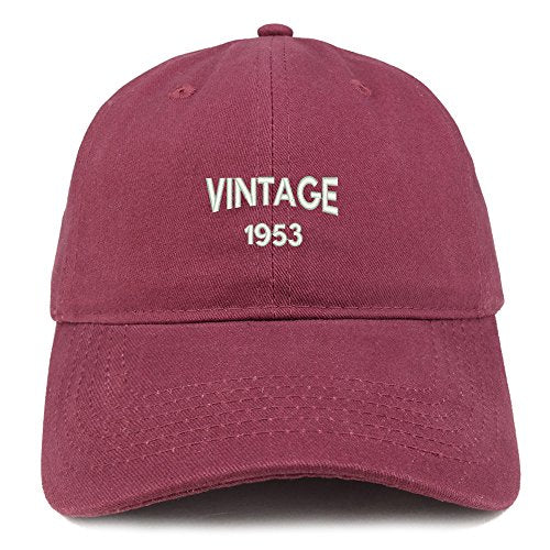 Trendy Apparel Shop Small Vintage 1953 Embroidered 68th Birthday Adjustable Cotton Cap