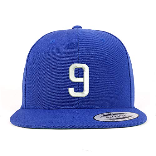 Trendy Apparel Shop Number 9 Embroidered Snapback Flatbill Baseball Cap