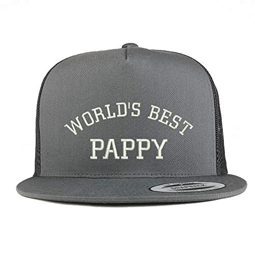 Trendy Apparel Shop World's Best Pappy 5 Panel Flatbill Trucker Mesh Snapback Cap